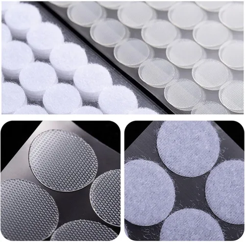 Miniatura 9 de Puntos autoadhesivos, 600 unidades (300 pares) de 0.78 pulgadas/0.787 in de diámetro, puntos transparentes transparentes con adhesivo, puntos