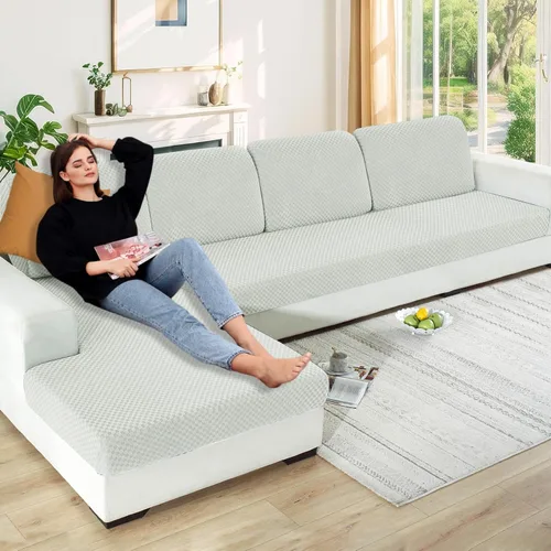 Miniatura 46 de YEMYHOM 【Liquidación】 Fundas Elásticas para Cojines de 1 Pieza, Fundas de Cojín de Asiento para Sofá y Silla, Funda Suave de Sofá de Repuesto