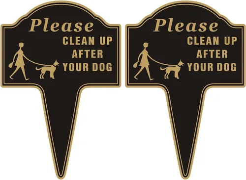 Miniatura 9 de Señal de Limpiar Después de Tu Perro, Yuntarda 25.4x35.6 cm Sin Cacas de Perro para Césped Sin Perros Haciendo Caca en el Patio con Estaca, Señal