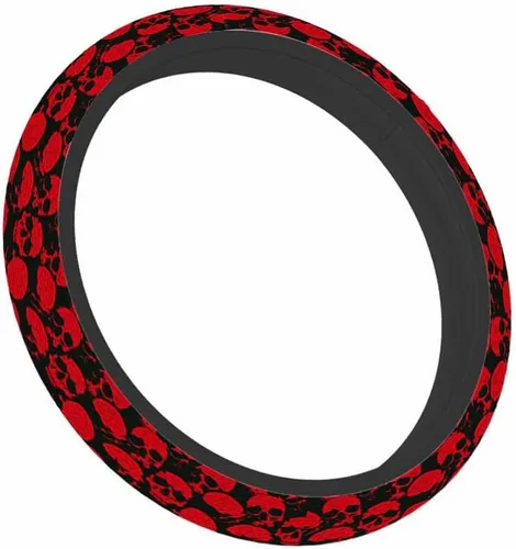 Miniatura 6 de Funda para Volante de Coche de Cráneo Humano Cráneo Sonriente Siniestro en Estilo Retro con Texto Manuscrito Funda para Volante de Coche Decoración