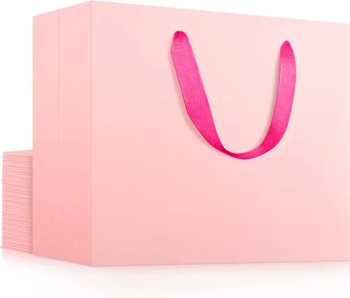 Miniatura 38 de EUSOAR Bolsas de regalo grandes negras, paquete de 12 bolsas de papel de compras de 16 x 6 x 12 pulgadas con asas, bolsa de mercancía de papel kraft