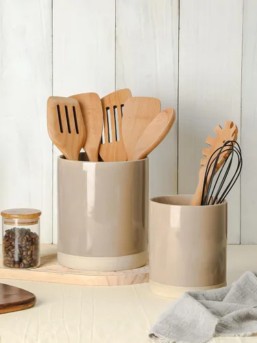 Miniatura 2 de famiware Milkyway - Soporte para utensilios de cocina para encimera, 7.2 + 5.8 pulgadas, utensilios de cocina de cerámica para encimera, organizador
