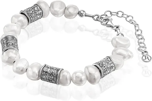 Miniatura 3 de Pulsera de plata de ley 925 con perlas cultivadas de agua dulce, aspecto vintage, hipoalergénica, sin níquel ni plomo, colección de diseño artesanal