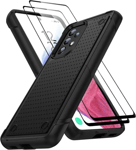 Miniatura 10 de Jeylly Compatible con Samsung Galaxy A22 5G Funda, Funda Samsung A22 5G con 2pcs protectores de pantalla de vidrio templado