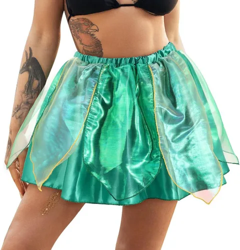 Kakaco Women Fairy Skirt Sparkly Tutu Skirt Layered Fairy Dance Tutus Festival Outfit Skirt for Women and Girls