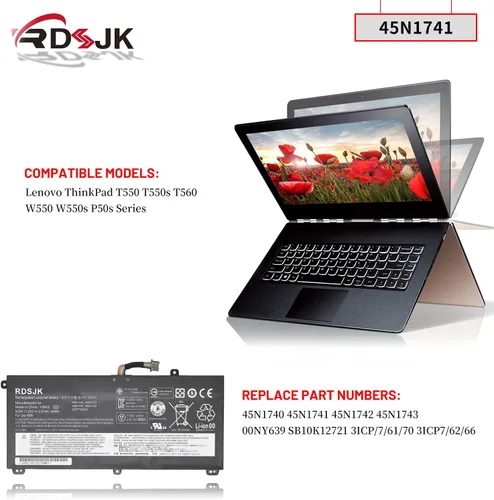 Miniatura 3 de 45N1740 45N1741 45N1742 45N1743 00NY639 Batería para portátil Lenovo ThinkPad T550 T550s T560 W550 W550s P50s Series SB10K12721 44Wh