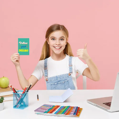 Miniatura 6 de Zonon 24 mini cuadernos a granel para regalo de fin de año para estudiantes de parte del profesor, 3.2 x 5 pulgadas, pequeño bloc de notas rayado