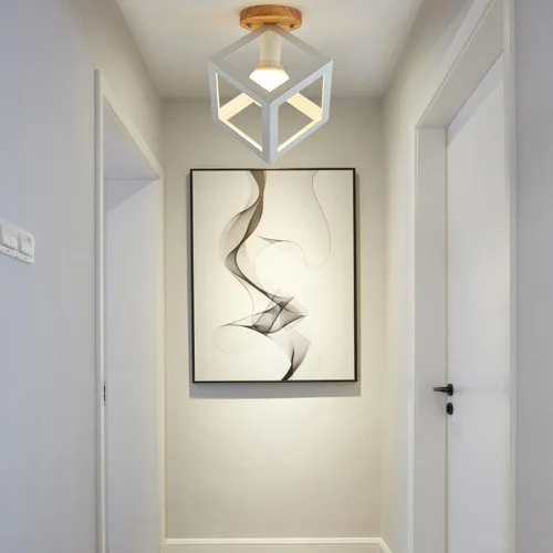 Miniatura 5 de RCIDOS Nordic - Lámpara de techo semiempotrada para el hogar, pasillo, montaje empotrado, E27, fácil de instalar, iluminación creativa para pasillo