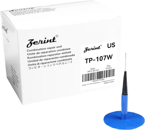 Miniatura 6 de TP-101W Unidad de reparación combinada, tapón de parche de reparación de neumáticos 5/32" x 1" vástago envuelto 24 piezas