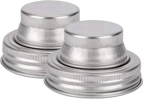 CALLARON Tapas para tarros de boca ancha, tapas de acero inoxidable para coctelera de 2.91 pulgadas, cubierta de metal para coctelera, tarros de