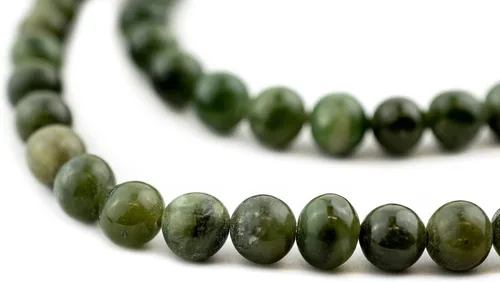 Miniatura 6 de TheBeadChest Cuentas redondas de jade nefrita verde (0.157 in)
