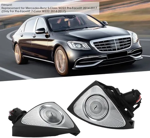 Miniatura 2 de Tweeters de audio para coche con kit de iluminación ambiental LED, 7 colores 3D giratorios, repuesto para S-Class W222 Pre-Facelift 2014-2017