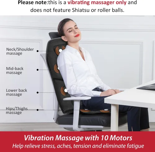 Miniatura 6 de COMFIER Cojín de asiento de masaje y masajeador Shiatsu para cuello y espalda