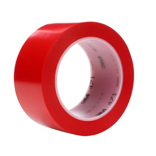 Miniatura 15 de 3M Cinta de vinilo 471, 1/4 pulgadas x 36 yardas, roja, 1 rollo, cinta roja para piso, alternativa de pintura para marcado de piso, distanciamiento