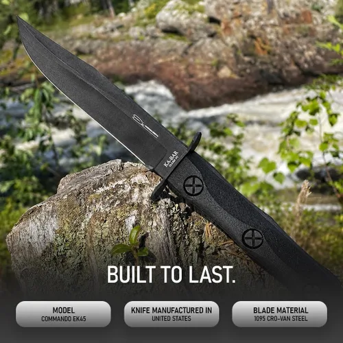 Miniatura 4 de KA-BAR JOHN EK BOWIE EK45 MODELO 5 CUCHILLO COMANDO DE LUCHA Negro, Grande