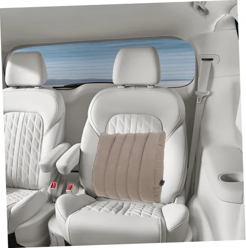 Miniatura 5 de Cabilock Almohada inflable para asiento de oficina, soporte lumbar, almohada de aire para viajes, gris claro, 1 ud