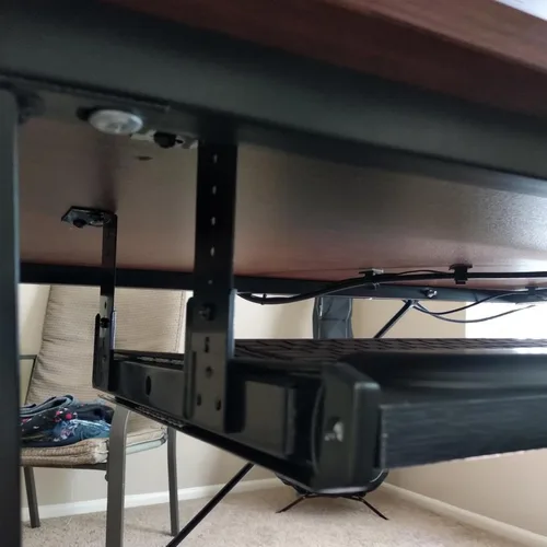 Miniatura 7 de ZOENHOU 3 pares de bandejas de teclado negras de 14 pulgadas, soporte de rodamiento de bolas de alta resistencia de 22 libras, bandeja