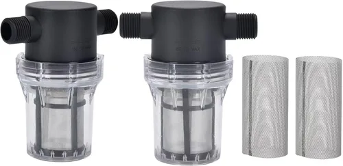 Miniatura 7 de Filtro de agua de 2 piezas, filtro de tubo giratorio, cubierta de nailon PA66, cuenco de policarbonato con pantalla de acero inoxidable 304 de malla