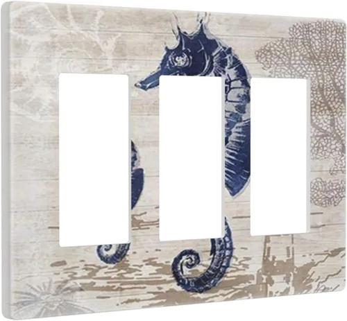 Miniatura 75 de Cubierta de interruptor de luz de palanca individual decorativa de 1 cuadrilla, placa frontal eléctrica para baño, cocina, decoración del hogar