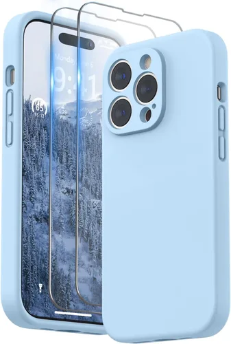 Miniatura 22 de SURPHY Funda diseñada para iPhone 14 Pro con protector de pantalla, (protección de cámara y forro de microfibra suave), funda de silicona líquida