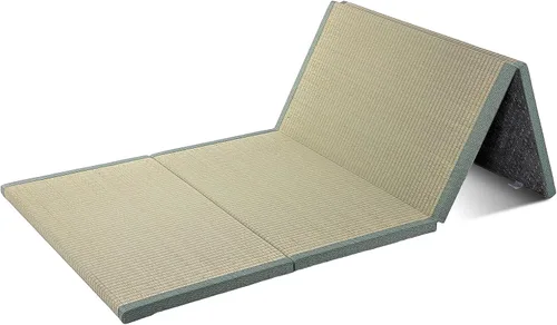 Colchón de tatami japonés, alfombra de tatami, tapete de Igusa (hierba japonesa Rush), tapete plegable de tatami, tapete de verano para dormir,
