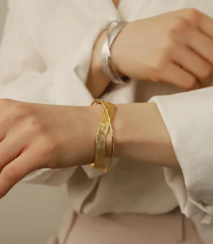 Miniatura 14 de OZEL - Pulseras para mujer, chapados en oro real de 18 quilates, pulseras de oro de cristal colorido para regalos