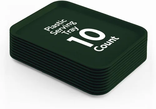 Miniatura 18 de Restaurantware RW Base - Bandejas de comida rápida de 10 x 14 pulgadas, 10 bandejas resistentes para cafetería, bandejas de plástico azul ligeras