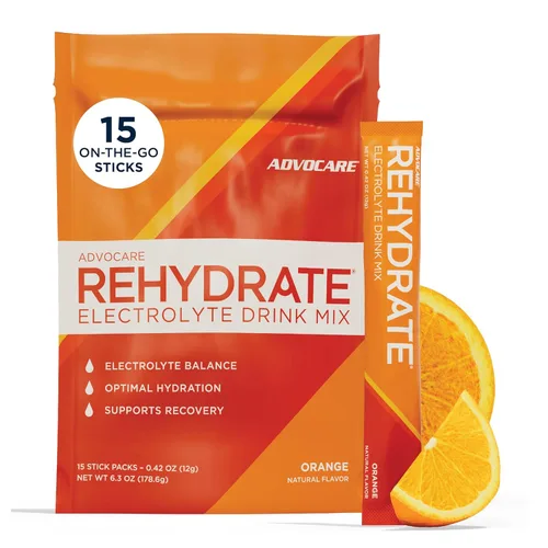 AdvoCare Rehydrate - Mezcla de bebida con electrolitos - Incluye magnesio, sodio, potasio y calcio - antioxidante y fortificado con aminoácidos -