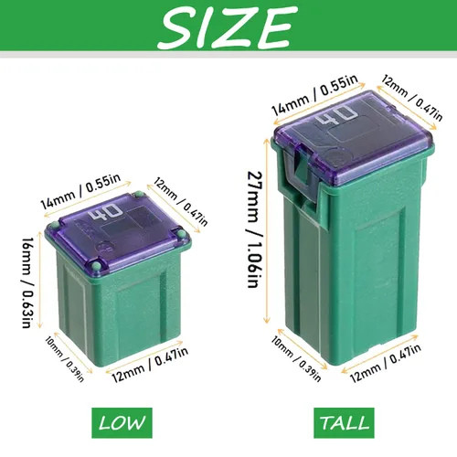 Miniatura 3 de 10 piezas de fusibles en bloque Jcase para camiones, autos y SUV (20A/30A/40A/50A/60A, 2 piezas de cada uno)