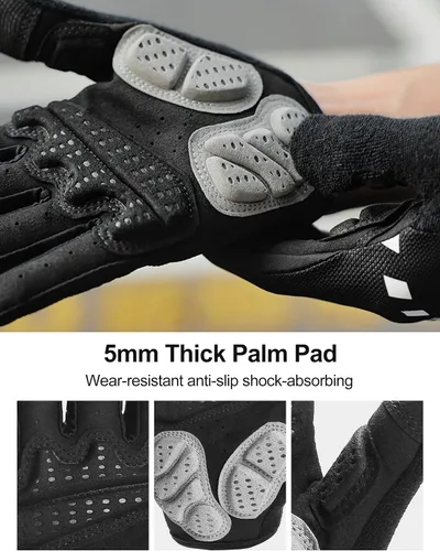 Miniatura 4 de LAMEDA Guantes de bicicleta de montaña para hombre, 0.197 in, EVA gruesos, guantes de ciclismo de dedo completo, guantes de bicicleta ligeros