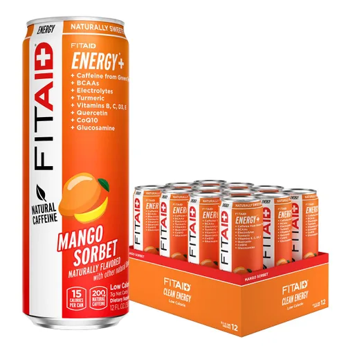 Miniatura 18 de Bebida FITAID ENERGY, 0.007 onzas de cafeína natural, keto, piña y mora, omega-3, 15 calorías, paleo, vegana y sin gluten, sin edulcorantes