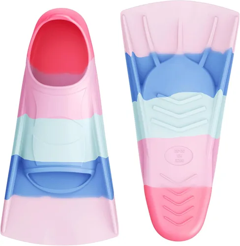 Miniatura 59 de Gintenco Aletas de Natación, Aletas de Entrenamiento de Natación para Niños para Natación de Vueltas, Aletas de Tamaño de Viaje con Bolsa de Malla