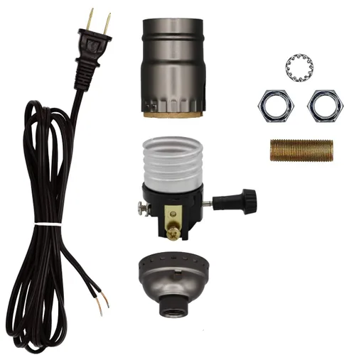 Miniatura 6 de Creative Hobbies Kit para hacer una lámpara o reparar - Todo el hardware esencial, socket de 3 vías y cable eléctrico a juego (Antiguo)