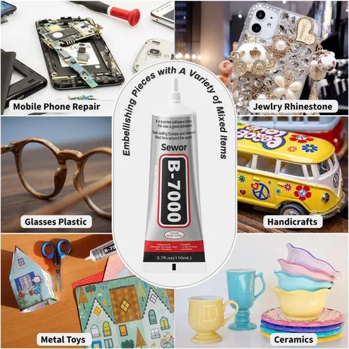 Miniatura 4 de B-7000 Pegamento transparente para manualidades de diamantes de imitación, joyería y pegamento de cuentas B7000 Semi Fluido de alta viscosidad