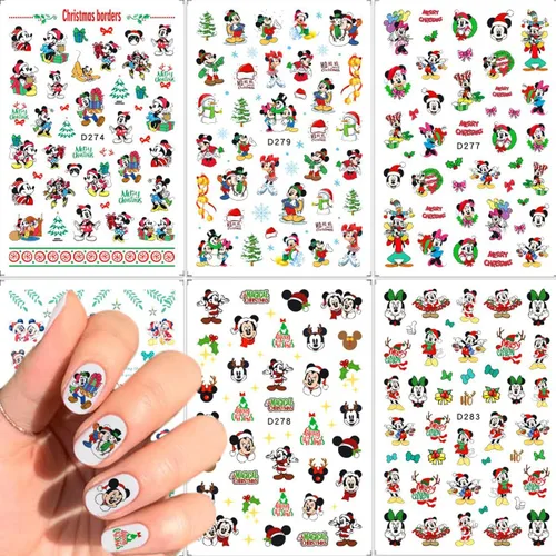 Miniatura 7 de 4 bonitas calcomanías de uñas de dibujos animados autoadhesivos 3D, suministros de decoración de uñas de Navidad, calcomanías de uñas Kawaii