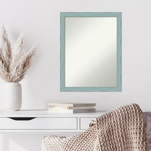 Miniatura 6 de Amanti Art Espejo de pared, espejo de marco de madera rústica azul cielo para decoración de pared o uso como espejo de baño para sobre el fregadero