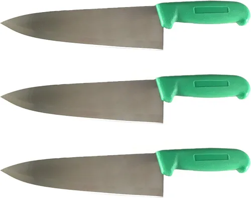 Cuchillo de chef de 8 pulgadas de varios colores y paquetes, cubiertos de cocina comercial Razor Sharp - Cuchillos de cocina (paquete de 3 - verde)