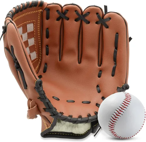 Miniatura 18 de Guante de béisbol, guante de sóftbol, guante de atrapador, cómodo guante de sóftbol y béisbol para niños, jóvenes, adultos, deportes y béisbol Negro
