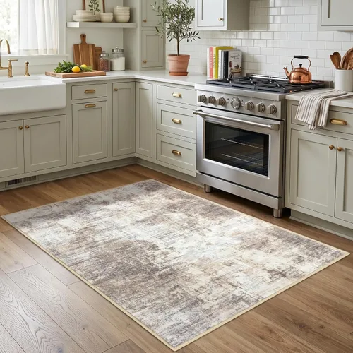 Miniatura 392 de IOHOUZE Alfombra abstracta lavable de 3 x 12 pies para pasillos, antideslizante para cocina, camino de entrada de lana sintética para interiores