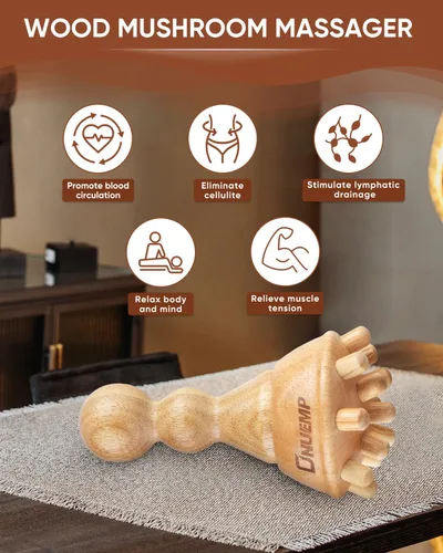 Miniatura 3 de ONUEMP Herramienta de masaje para celulitis, herramientas de masaje de terapia de madera, masajeador de drenaje linfático, kit de maderoterapia