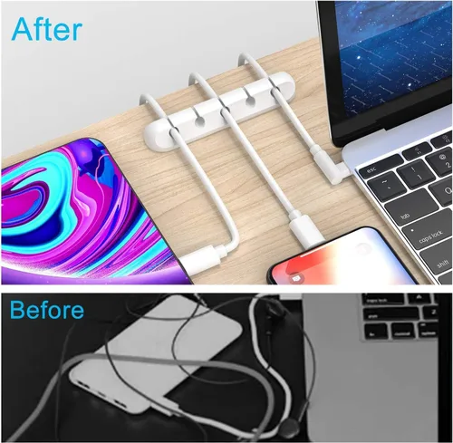Miniatura 2 de INCHOR - Clips para cables, organizador de cables para escritorio, clips de cable de carga, organizador de cables para mesita de noche, organizador