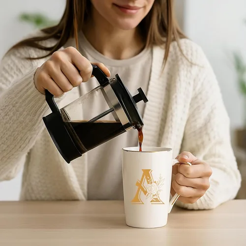 Miniatura 2 de Tazas personalizadas con iniciales en letra A con flores, taza de café personalizada con letra A, tazas personalizadas con letras geniales
