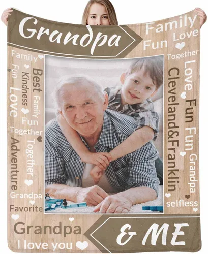 Miniatura 10 de Regalo para papá de hija manta personalizada con fotos, manta suave personalizada, regalo de cumpleaños para papá, manta del mejor papá del mundo