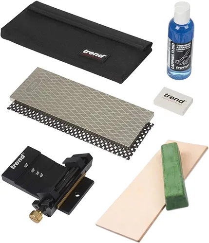 Kit profesional de piedra de afilar de diamante Trend para afilar y pulir brocas de router, cinceles, cuchillos y cuchillas de cepilladora, DWS/KIT/B