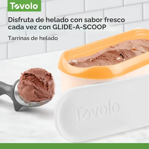 Miniatura 2 de Tovolo Recipientes de helado para helado casero Orange Crush, Glide A Scoop Tub para helado reutilizable, 1.5 cuartos de galón de capacidad, sin