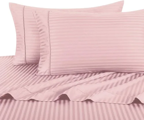 Miniatura 17 de sheetsnthings Damask Stripes - Juego de sábanas de 300 hilos, 100% algodón, tamaño Queen, color beige