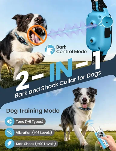 Miniatura 2 de Smart 2-in-1 Dog Shock and Bark Collar - AI Anti-Misoperation, 3300FT Remote Training Collar, IPX7 Waterproof, 4 Modes