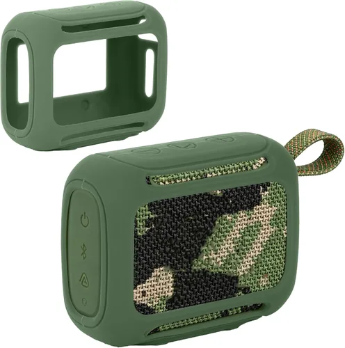 Miniatura 19 de Funda de silicona Lebakort compatible con altavoz portátil JBL GO 4 (Funda negra)