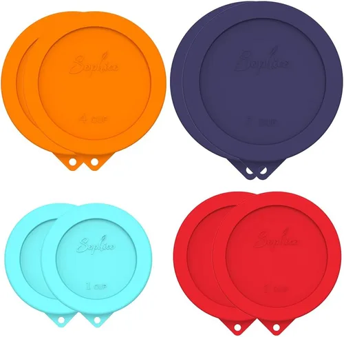 Miniatura 8 de Sophico Tapa de almacenamiento de silicona de repuesto para cuencos de vidrio Anchor Hocking y Pyrex (recipiente no incluido) (paquete de 9 unidades)