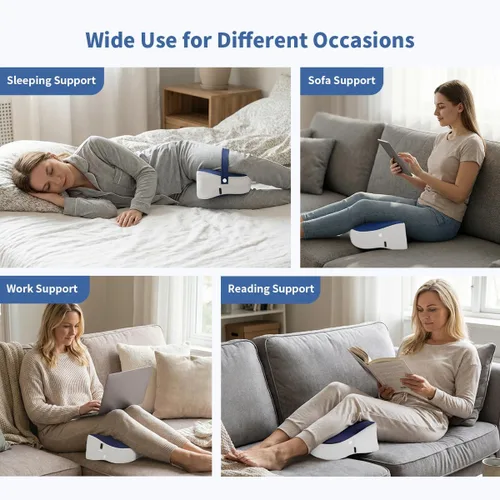 Miniatura 7 de Almohada de rodilla para personas que duermen de lado, correa ajustable extraíble entre la almohada de las piernas para dormir de lado, funda